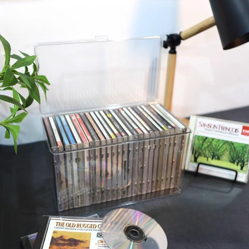 Пылезащитный акриловый бокс с крышкой для хранения CD-дисков, виниловых пластинок, дисков PS4, PS5, картриджей для Switch, прозрачный органайзер для хранения