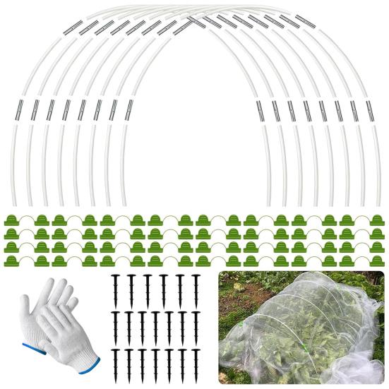 Дуги для теплицы Yousheng для приподнятых грядок, съемные стеклопластиковые арки для туннеля теплицы, садовые дуги, набор для туннеля для выращивания с зажимами и гвоздями для сетки