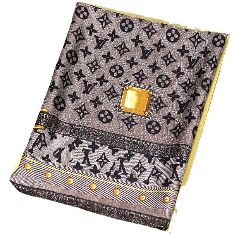 Новый искусственный шелк с принтом шелковый шарф для женщин универсальный геометрический солнцезащитный пляжное полотенце этнический стиль украшение марлевая шаль