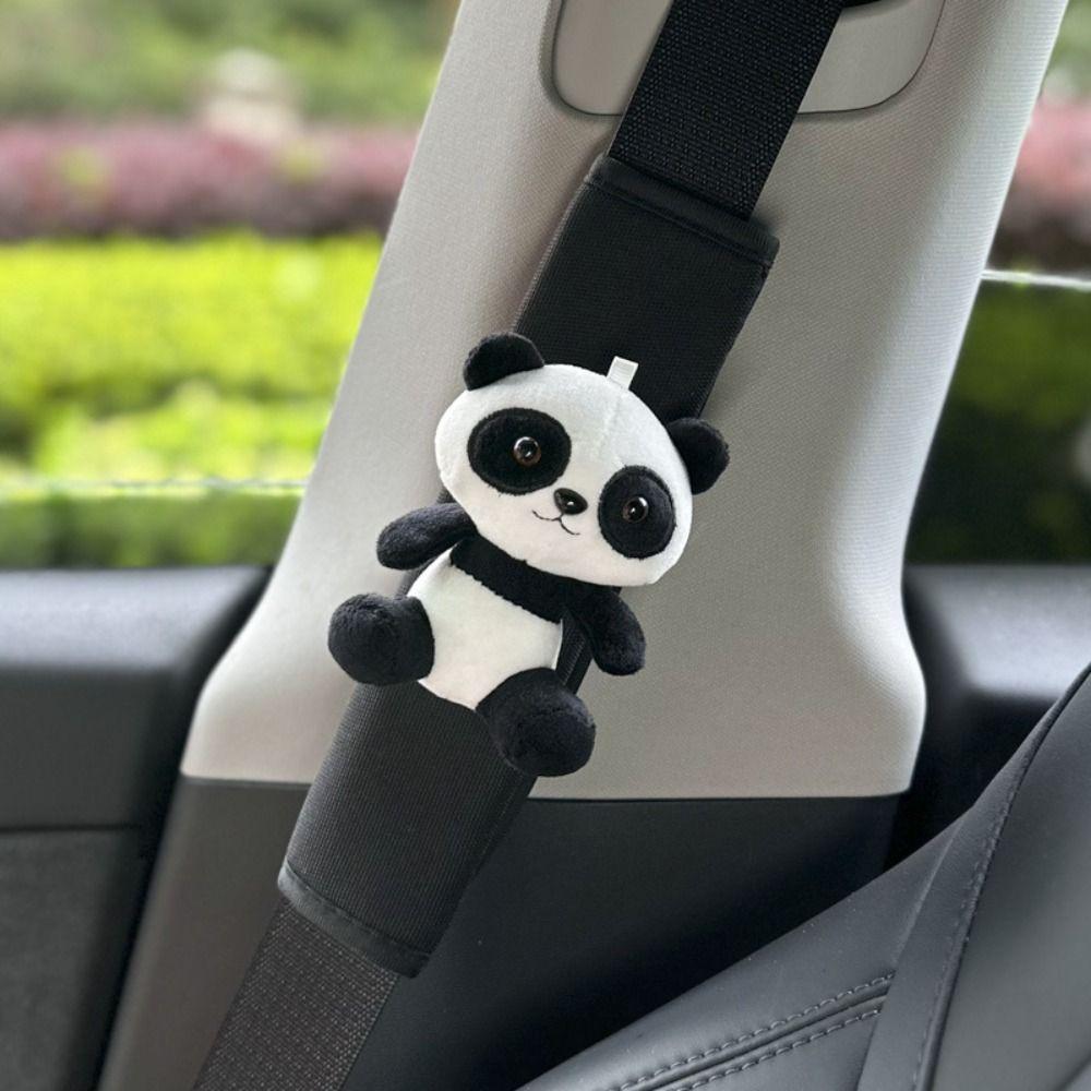 Soft Panda Car Seatbelt Cover Lamb's Wool Seat Belt Cover New Auto Shoulder Protector Pad Car