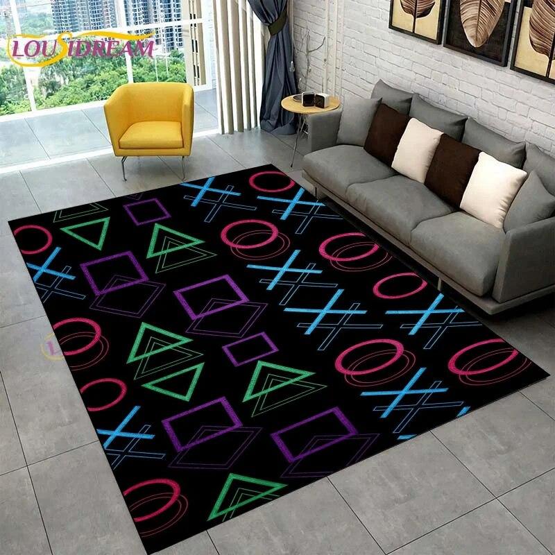 Cartoon Gamer Game Controller Area Rugs,Large Carpet Rug for Living Room Children's Room,Kids Play Crawl Non-slip Floor Mat Gift