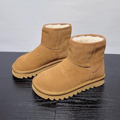 Утепленные теплые зимние женские кожаные короткие ботинки, новые универсальные нескользящие ботинки на мягкой подошве, хлопковые ботинки для снега