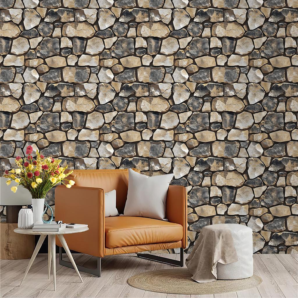 Кирпичная контактная бумага Самоклеящиеся обои Каменная настенная бумага Камин Кухня Фартук Покрытия