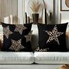Leopard Star Pattern Black Cushion Covers Set Of 4 Polyester pillowcase, sofa decorative cushion cov Headboard Pillow