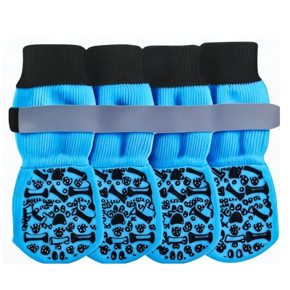 Reflective Anti-Slip Dog Socks Adjustable Dog Paw Protectors Dog Shoes Socks Anti-Scratch
