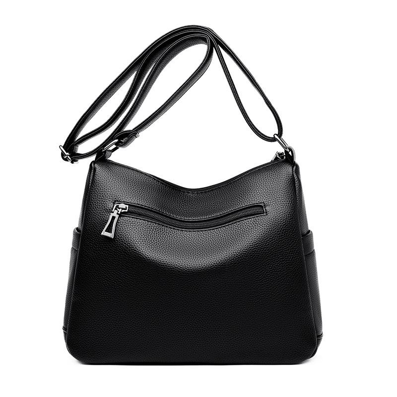 Soft Leather Women's Bag 2025 Simple High-end Fashion Mother Middle-aged Messenger Bag Niche Versatile Commuter Shoulder Bag