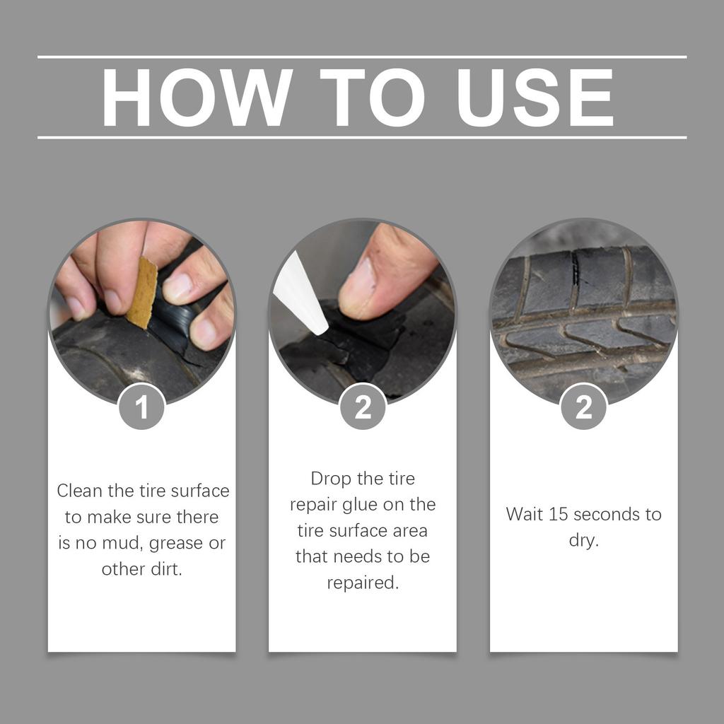 Герметик, склеивающий, износостойкий, портативный и простой в использовании автомобильный шинный реагент 15 мл