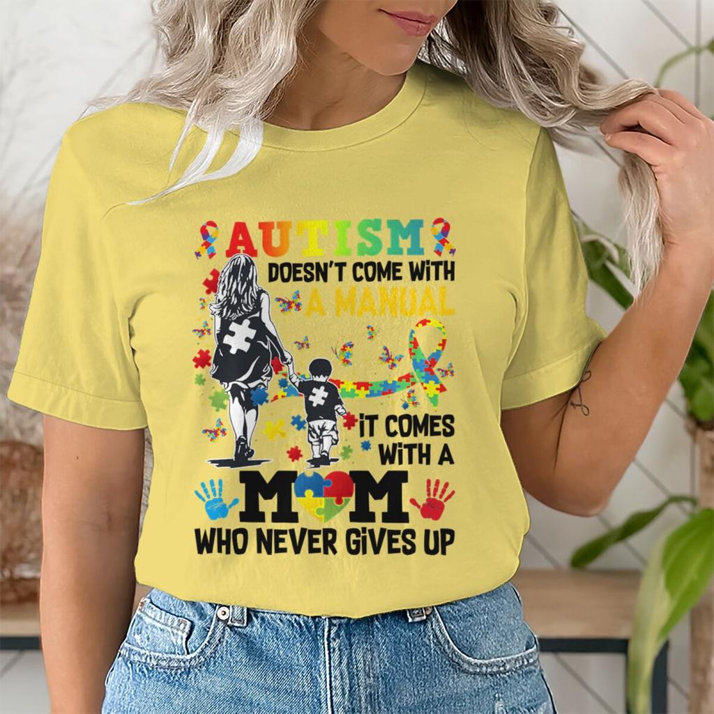 Autism Mom Shirt Autism Doesnt Come with A Unisexual Autism Awareness Puzzle Ribbon Tshirts Womens Streetwear Mama Gifts
