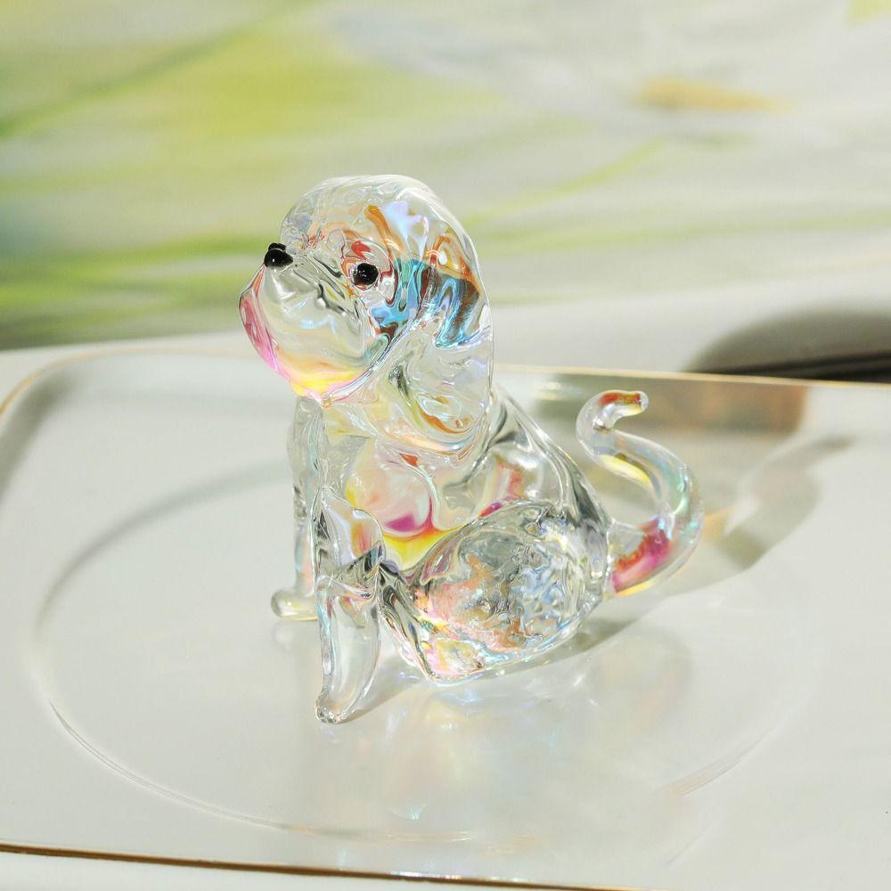 Микро Собаки Кошки Миниатюры Милые Животные Настольные Украшения Креативная Хрустальная Фигурка Собаки Стол