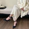 Fashion New Fashion Summer New Pointed Toe Slingback Shoes Thin High Heel Shallow Mouth Slip On With Buckle Ladies Elegant Sandals 35-39