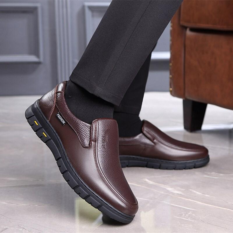 Мужская дышащая обувь в стиле business casual из натуральной кожи с мягкой подошвой от Shein