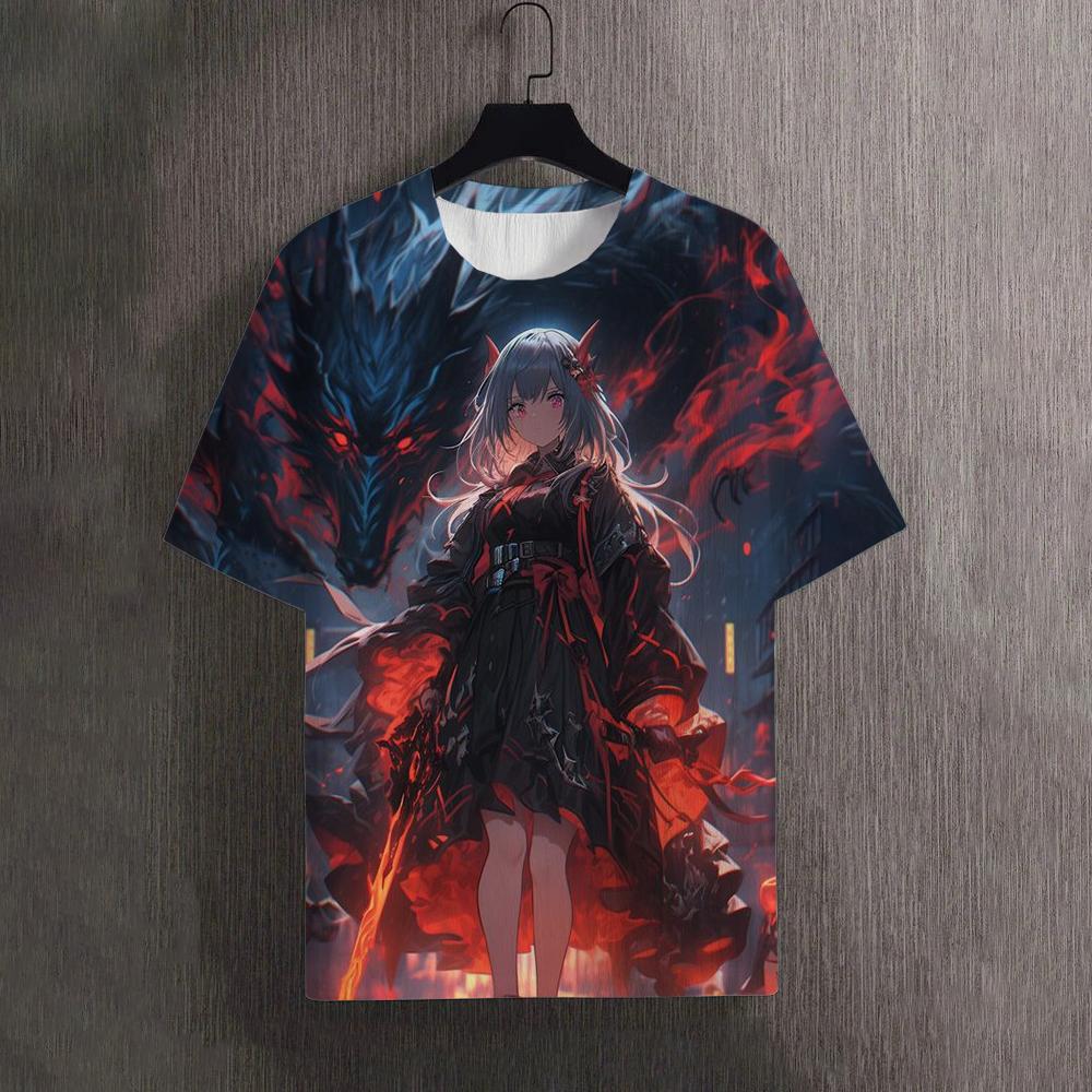 Мужские футболки Летние футболки с рисунком дракона и принтом 3D Красивые женские футболки для улицы Футболка большого размера для мужчин