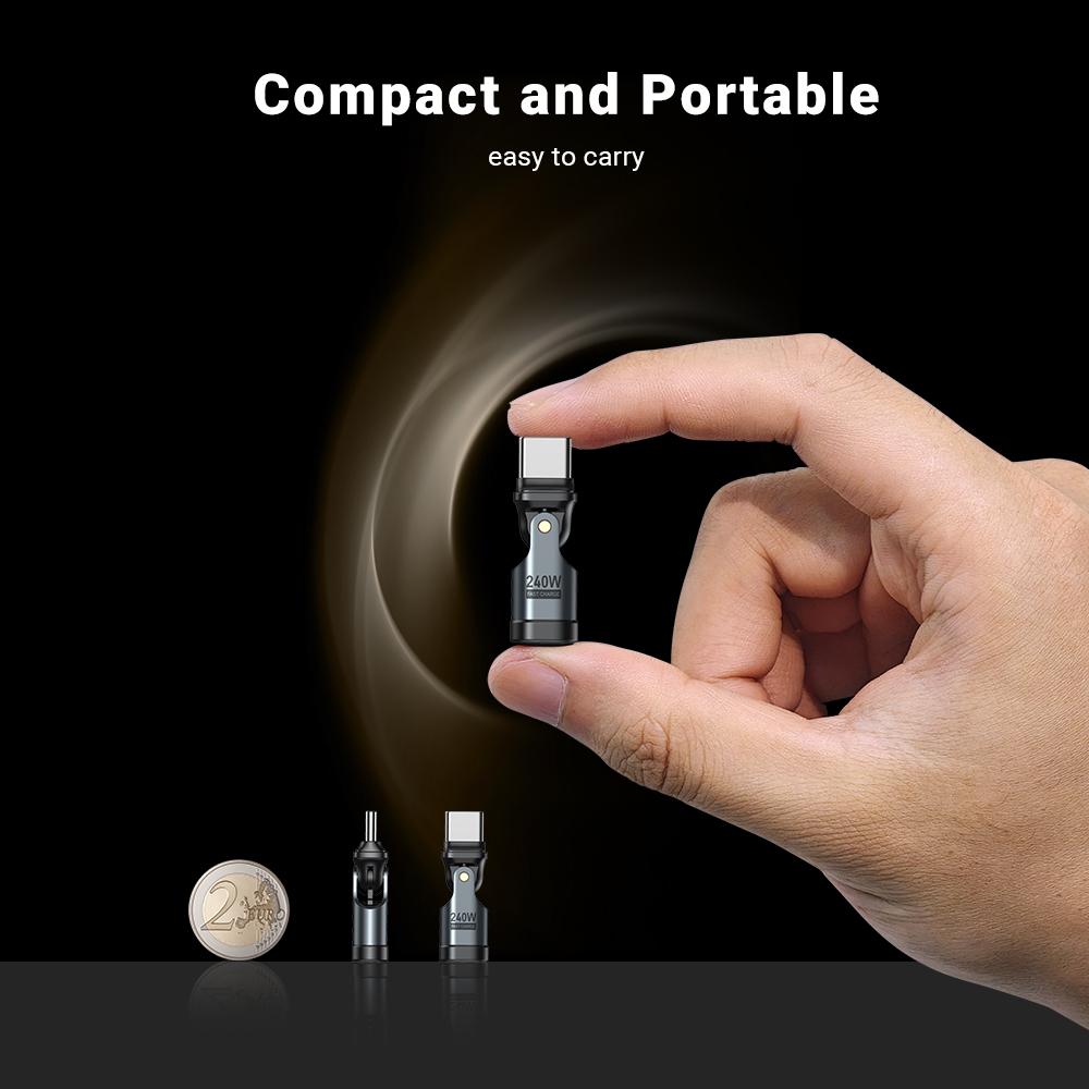 AUFU 240W OTG Type C Adapter USB Type C Male to Type C Female Converter for iPhone 16 Macbook Laptop Fast Charging OTG Connector 3