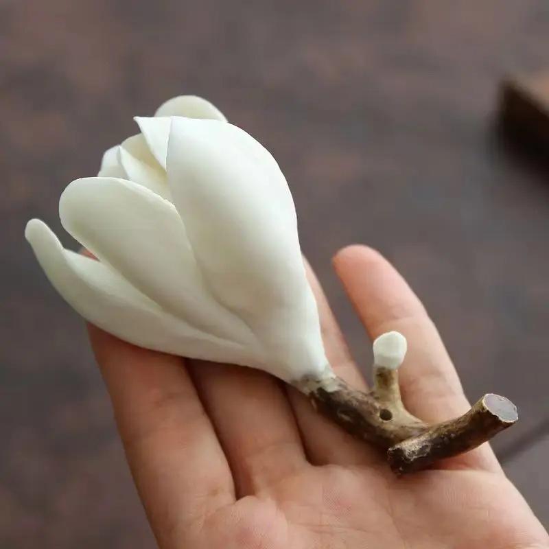 1шт держатель для благовоний классический держатель для ручки креативный цветок магнолии высококачественное керамическое украшение для рабочего стола