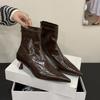 Fashion SUOJIALUN 2025 New Brand Women Short Boots Shoes Fashion Thin High Heel Outdoor Dress Chelsea Pumps Pointed Toe Ankle Boots Shoe