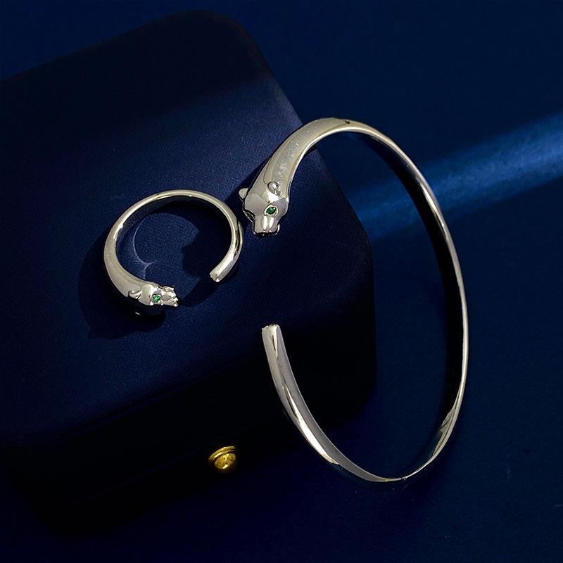 Европейский и американский стиль Открытый браслет с головой леопарда - Модные и стильные украшения с гепардом