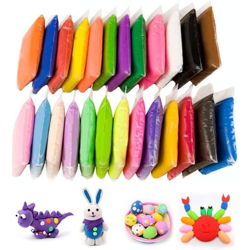 Эклет (Набор из 1 шт. Самозатвердевающая глина, Цветная мягкая глина для детей, Творческие поделки, Подарки для детей - Разноцветный. Нетоксичный Мо