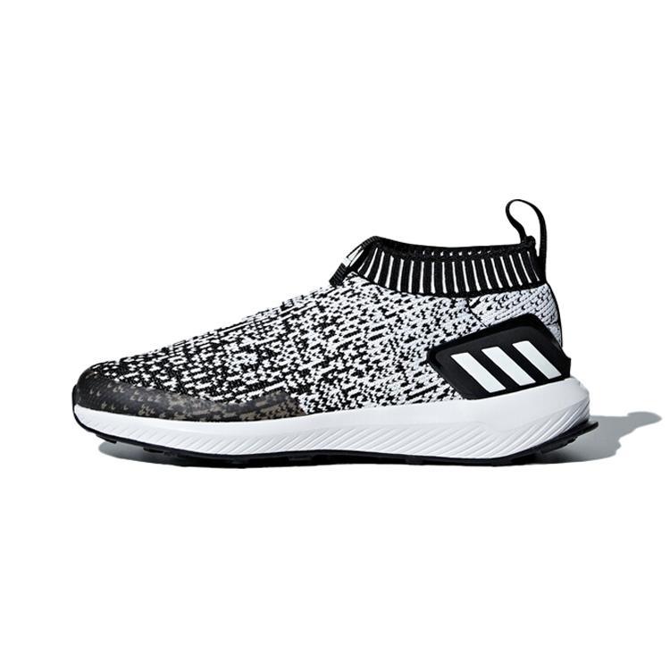 Adidas Rapidarun Mesh Comfortable Slip Resistant Low top Kids' Running Shoes Black White Children Aged 3 7 Years Old D97544