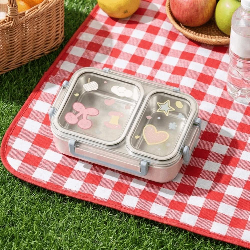 Airtight Stainless Steel Lunch Box Microwave-Safe Student Meal Plate Office Workers