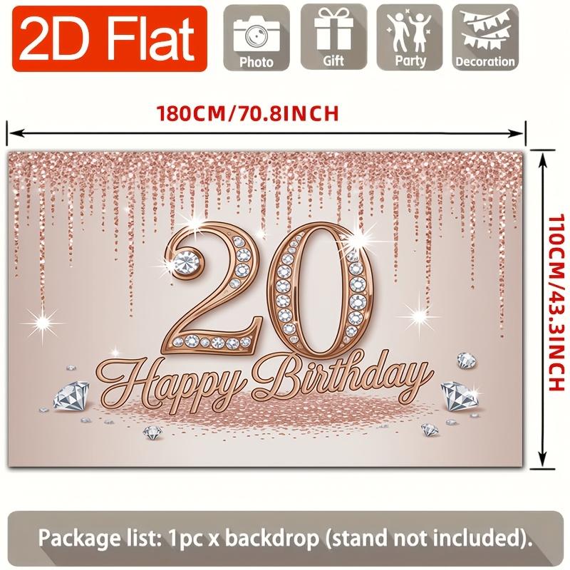 Birthday Party Backdrop Gold Polyester Banner Photo Booth Decoration 44