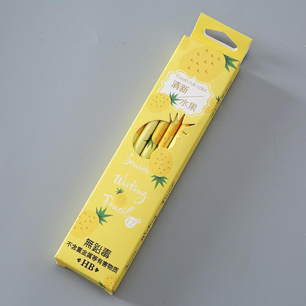12 шт./лот Свежие фрукты Арбуз Клубника Стандартный деревянный карандаш Карандаш для письма и рисования Школьные и офисные принадлежности Студенческие канцелярские товары