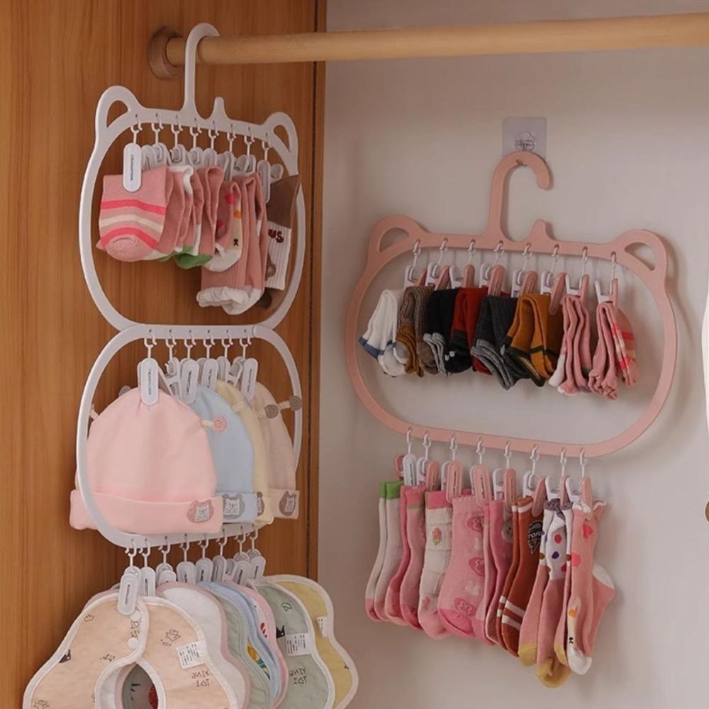 Removable Multi-Clips Drying Hanger Plastic Hanging Drying Rack Socks Drying Hanger  Underwear