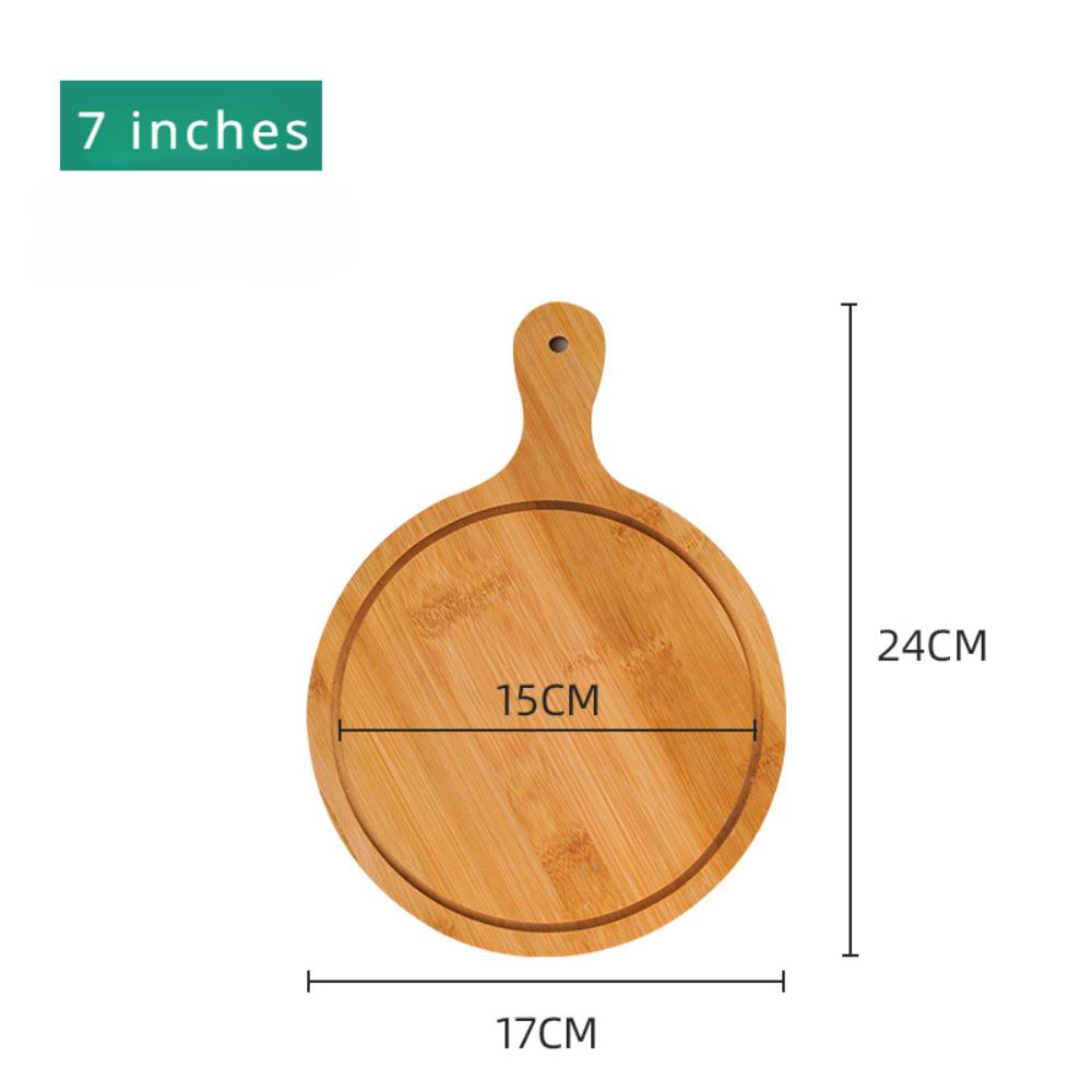 Разделочная доска из бамбука с ручкой, деревянный поднос, круглая прямоугольная разделочная доска для пиццы, нарезанная еда, хлеб, фрукты, овощи