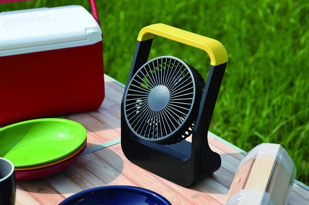 Настольный Маленький ВЕНТИЛЯТОР Topland Домашнее Питание Вертикальный Угол 3 Уровня Воздушного Потока Оснащен Черным Матовым BK Вентилятором, [В Любом Месте и На Открытом Воздухе] 3-стороннее Питание,