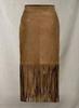 Женская юбка Коричневая замша Ручная работа Натуральная кожа ягненка Бахрома Стильная Мягкая
