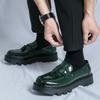 New Men Tassel Shoes Green Thick Sole Wear-resistant Breathable Comfortable High-quality Loafers Sizes 38-46 Men Shoes
