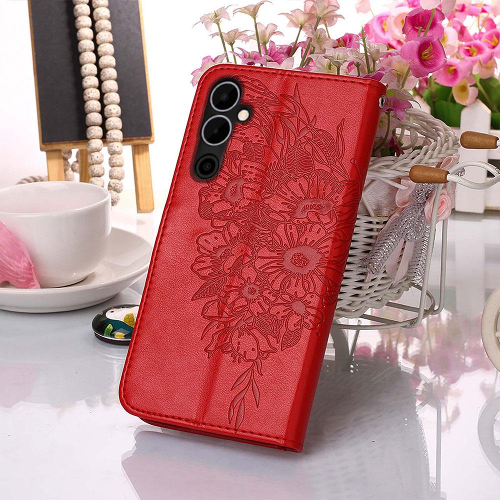 For TECNO Pova Neo 2 4G Wallet Case with Wrist Strap Butterfly Imprint Leather Phone Cover