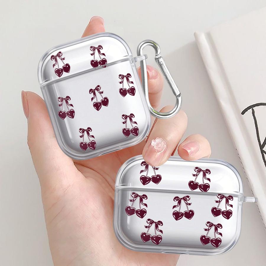 Фруктовый чехол-вишня для Airpods 4 Pro 2 Pro3 3 1 Pro2 Прозрачный чехол-обложка для наушников