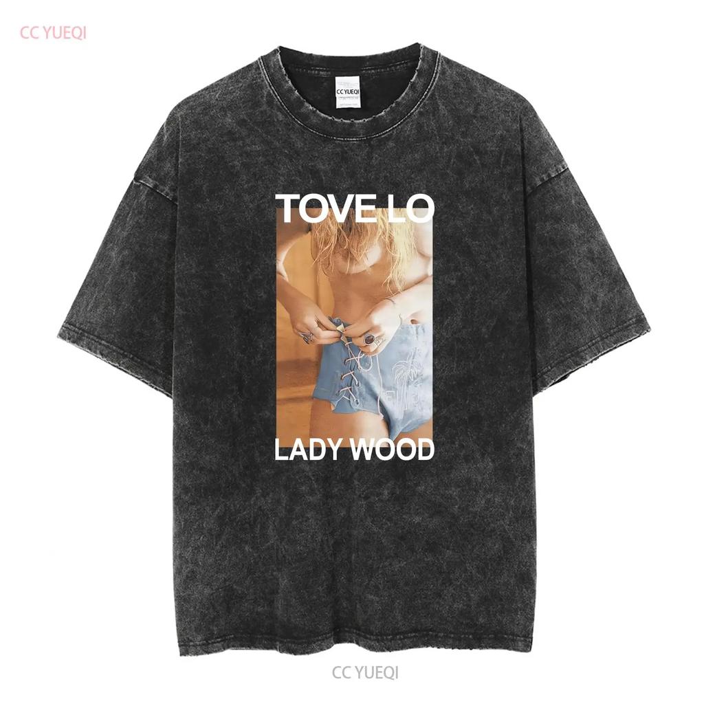 Ретро Женская Деревянная Tove Lo Футболка Классическая Черная S 5XL VE647 с длинным рукавом винтажная Стиранная с принтом Универсальная Верх Для Повседневной Носки