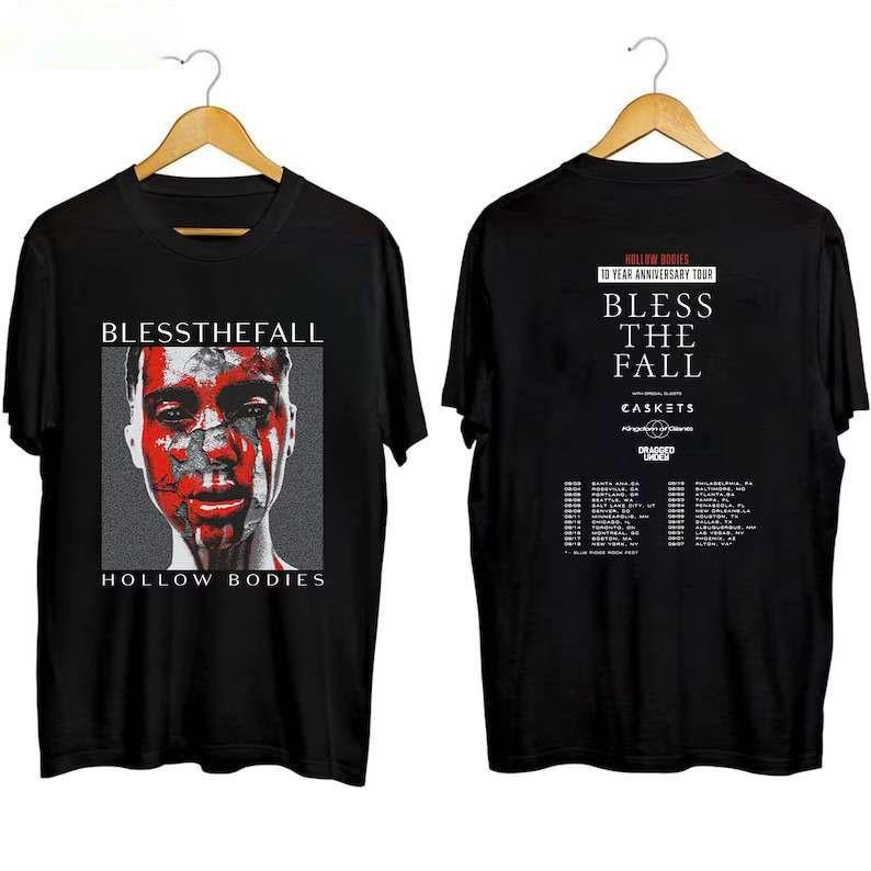 Тур 2023 Футболка с коротким рукавом Blessthefall Hollow Bodies Десятая годовщина ZL56 Унисекс Футболка