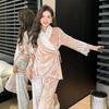 Sexy Lace Pyjama Long Sleeve Sleepwear Luxury Loungewear Women Velvet Pajamas Set Home Clothes Warm Autumn Spring 2Piece Set