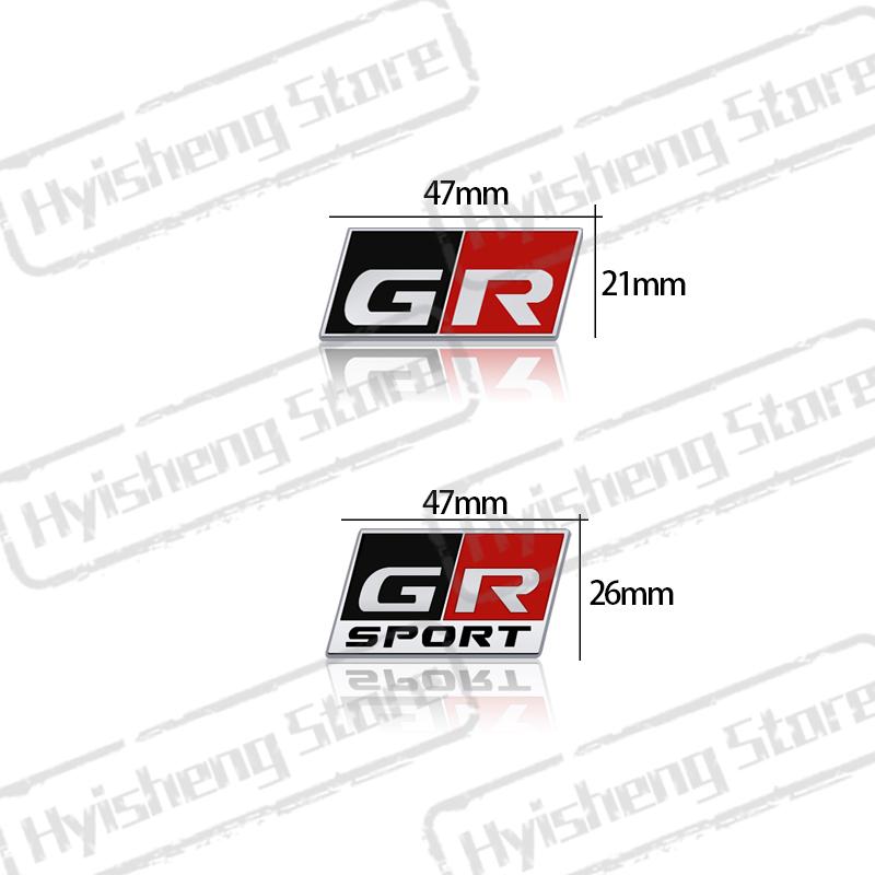 HAX1 3D Metal Sticker GR Sport Emblem Interior Decoration Rear Trunk Stickers For Toyota RAV4 Hilux CHR Camry Prado Prius Car Styling