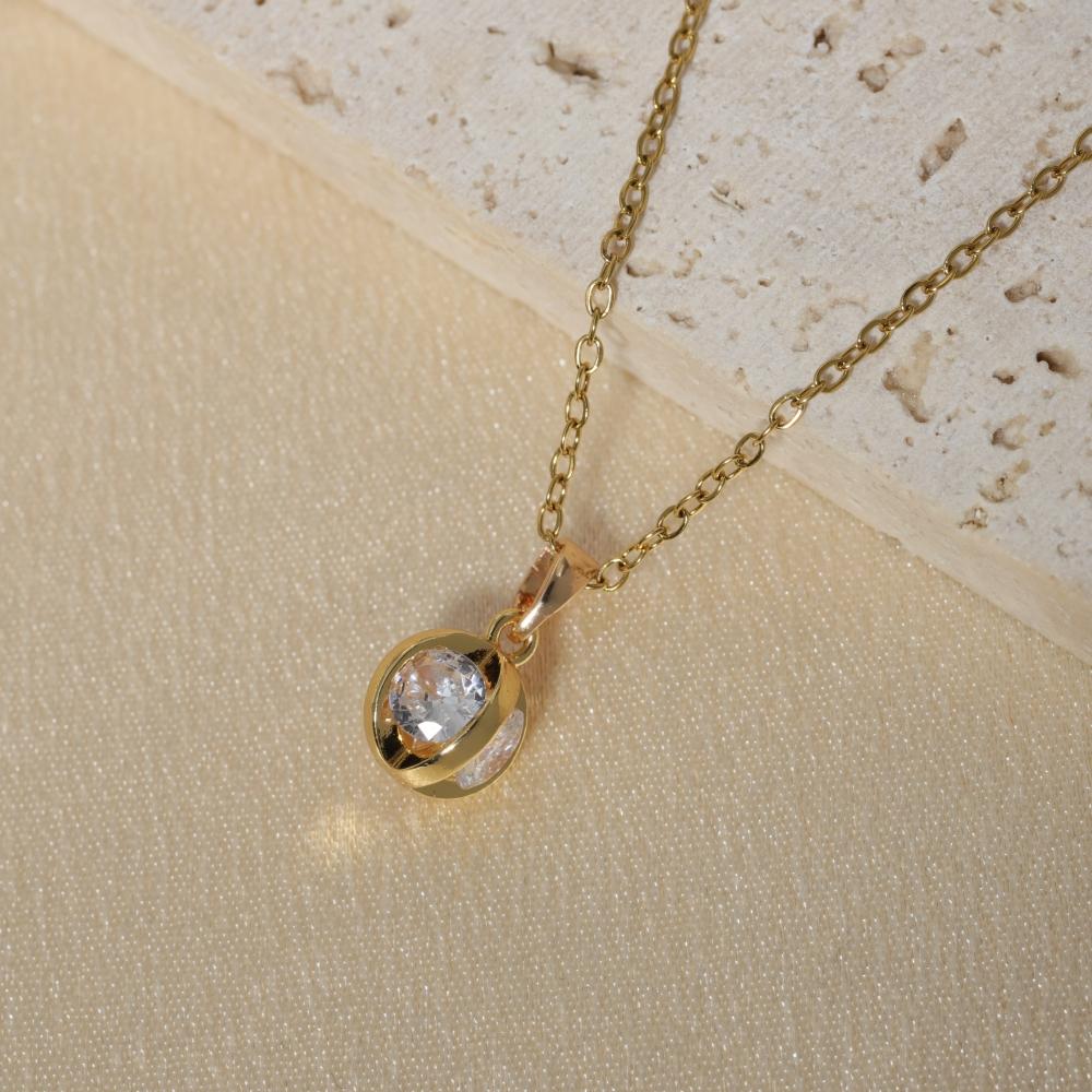 Простые круглые подвески-ожерелья для женщин, ожерелье с цирконием, свадебные украшения, аксессуары