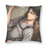 Чехол для подушки Levi Ackerman Attack On Titan с принтом Harajuku Anime Manga, наволочка для подушки в машину, наволочка для домашнего декора