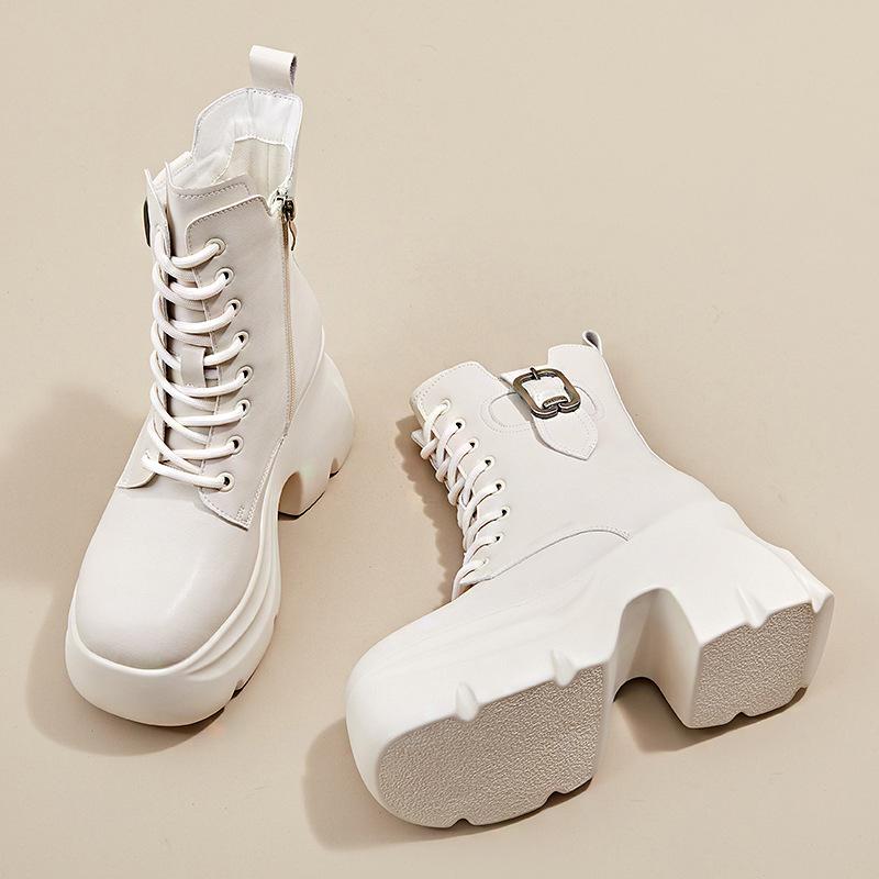 Ботинки мартин на толстой подошве короткие кожаные ботинки женские новые ботильоны челси на высоком каблуке короткие ботинки весенне-осенние одинарные ботинки