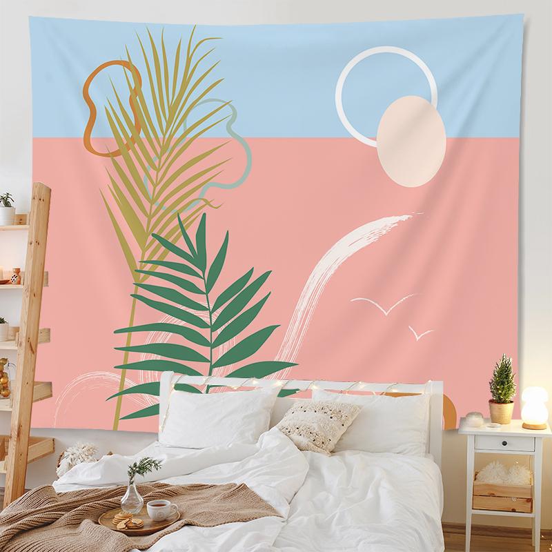 Богемный гобелен комната арт-деко фон ткань абстрактные геометрические лицо листья гобелен домашний декор