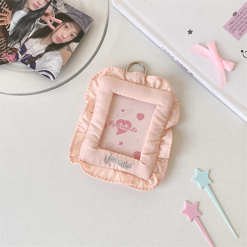 3 Inch Dopamine Cute Photo Card CaseSmall Item Storage Pouch Soft Pillow Shaped Photocard Holder K-Pop Idol Card Sleeve Bag Pendant