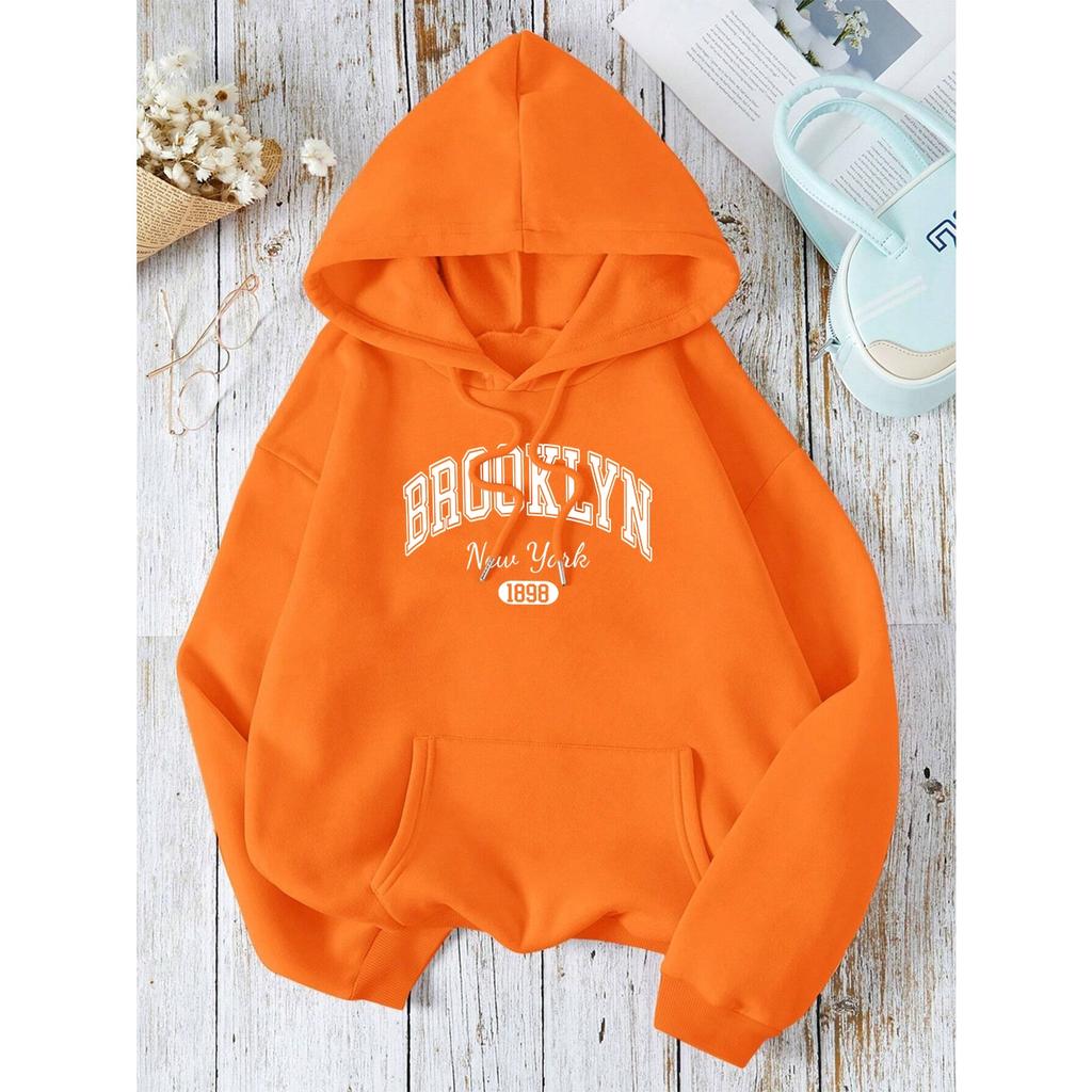 Бруклин Нью-Йорк 1898 Город Письмо Мужчины Женщины Толстовка Мода Crewneck Толстовки Одежда Повседневная Парная Толстовка