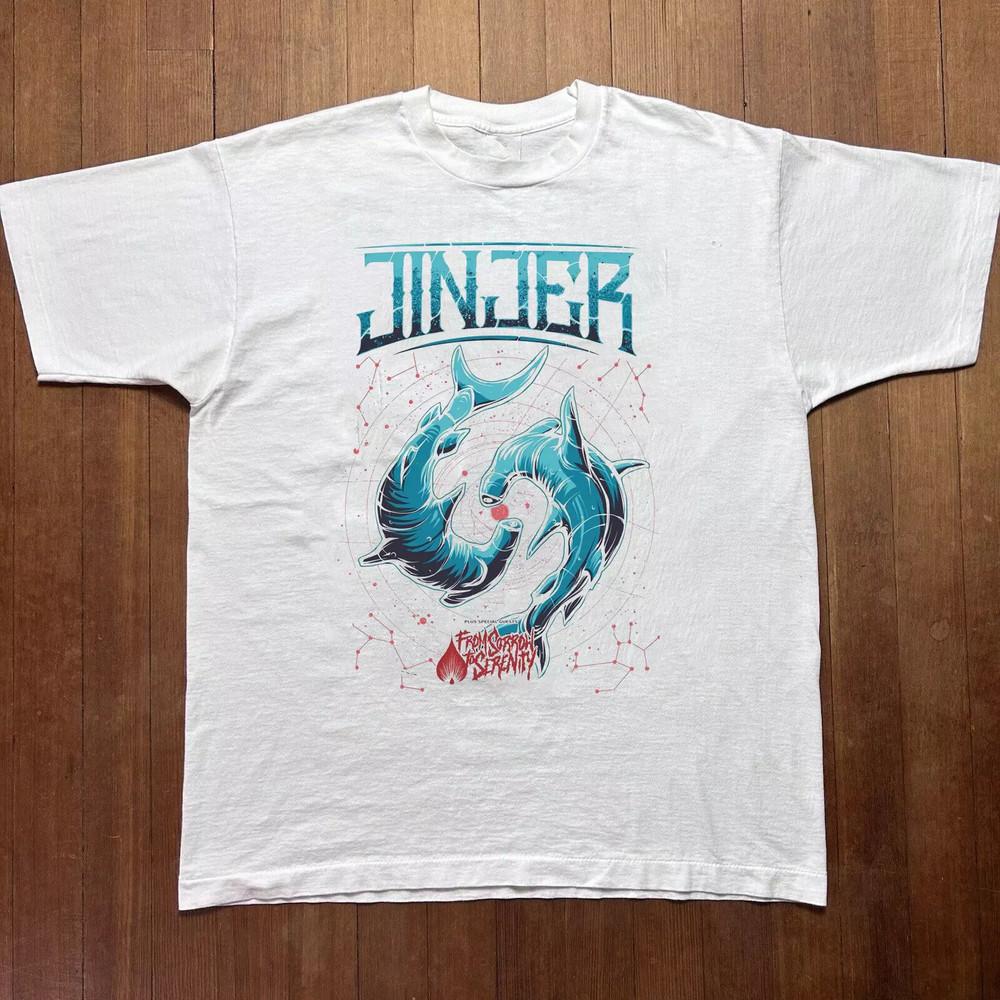 Jinjer Band White T-Shirt Cotton All Size Short Sleeve Unisex T-Shirt