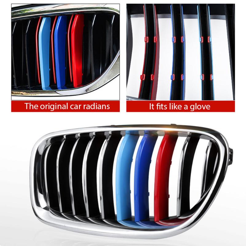 3pcs/Set M Power Car Racing Front Grille Trim Strips For X1 X2 X3 X5 E46 E90 E91 E92 E93 F30 E60 E61 F10 G30 G20 F07 F11 F18 Performance