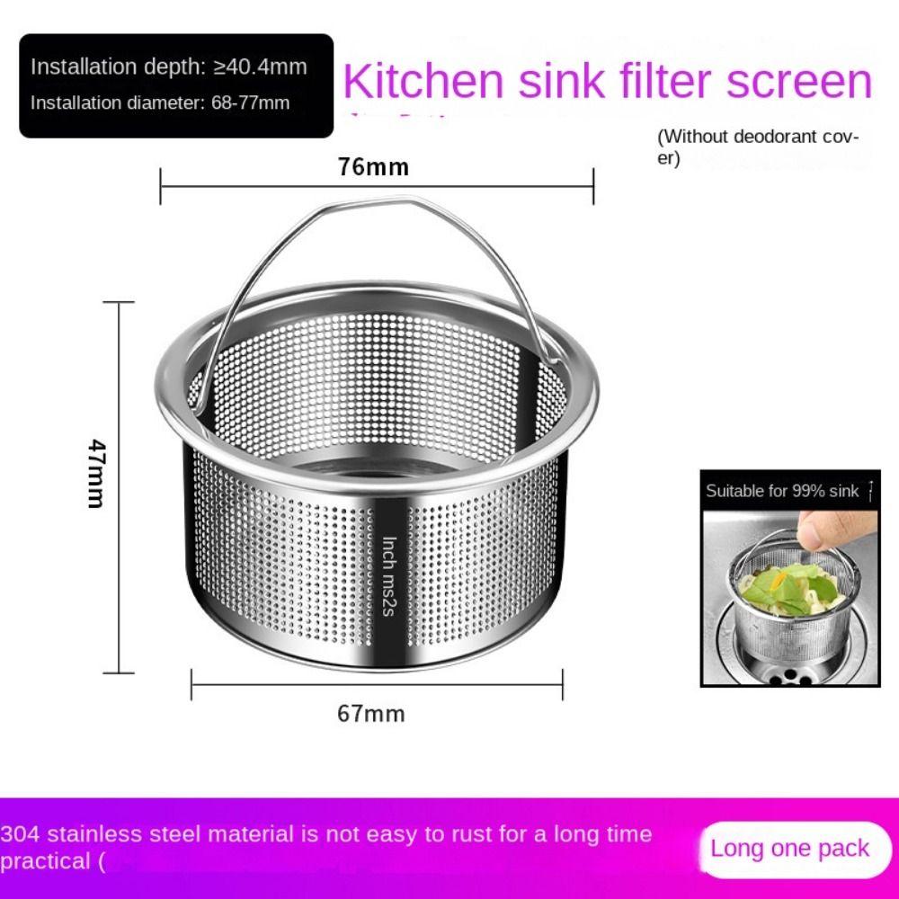 Stainless Steel Sink Strainer Protection Against Clogging Drain Hole Filter Mesh Drain Cover Cover Drain Hole Food Catcher
