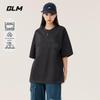 Мужская футболка GLM с коротким рукавом, эффект замши, выжигание