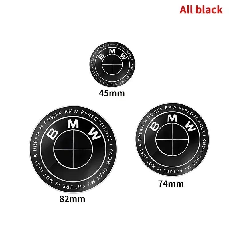 2025 Hot 1pcs 45mm 82mm 74mm black white front rear boot badges hood trunk Emblem All black for BMW E43 E52 E53 E63 E64 E93 E94