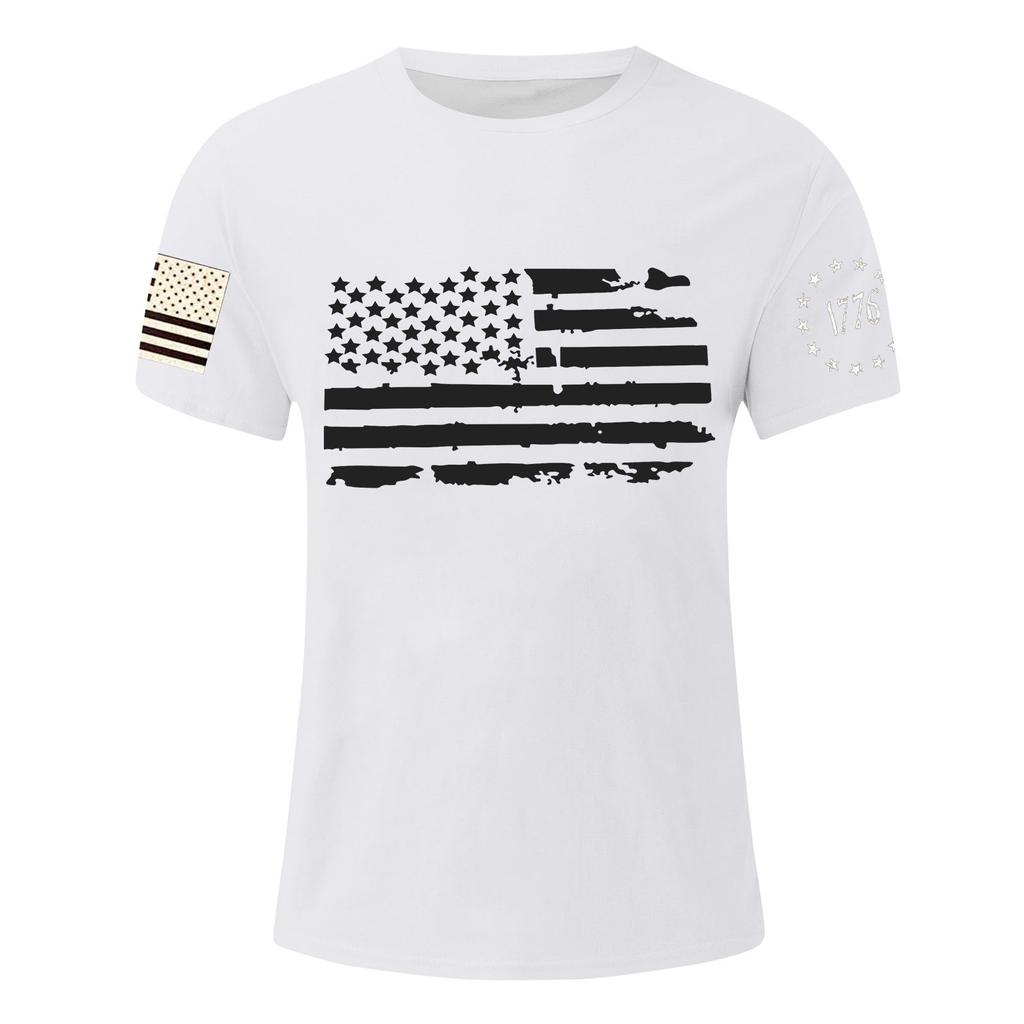 Men's Independence Day Printed T-Shirt Men's Loose Casual Short Sleeve Top