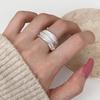 Простое серебряное кольцо с регулируемым открытым кольцом, минималистичное широкое кольцо ручной работы, парные украшения для мужчин и женщин