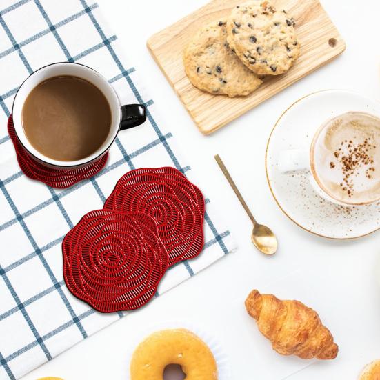 Круглые подставки из ПВХ, термостойкие настольные коврики, защитные подставки для столешницы, чашка